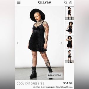 KILLSTAR NWT Cool Cat Dress BLACK